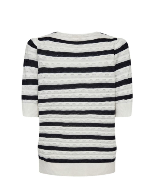 Freequent Jacquard, stripe Star Off-white w. Navy Blazer