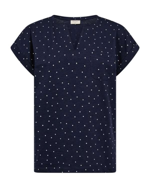Freequent Slit detail, print Navy Blazer w. Star Off-white
