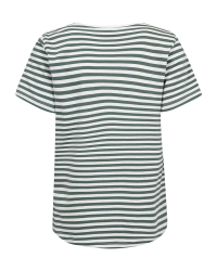 Freequent Striped, embroidery Star Off-white w. Dark Forest