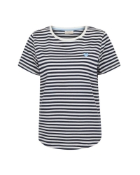 Freequent Striped, embroidery Star Off-white w. Navy Blazer