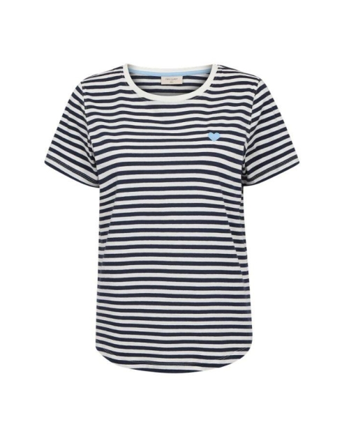 Freequent Striped, embroidery Star Off-white w. Navy Blazer