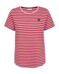 Freequent Striped, embroidery Sweet Lilac w. True Red
