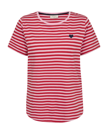 Freequent Striped, embroidery Sweet Lilac w. True Red