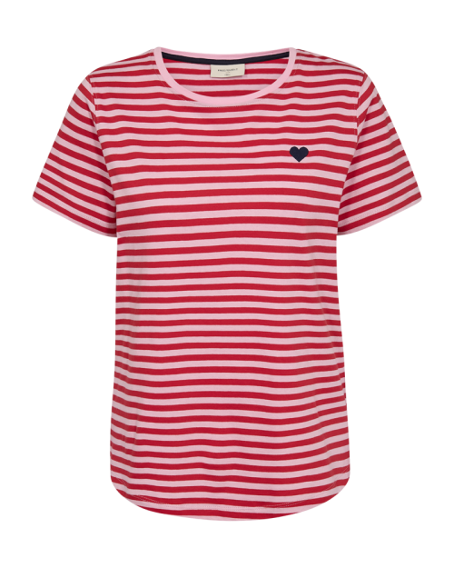 Freequent Striped, embroidery Sweet Lilac w. True Red