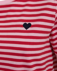 Freequent Striped, embroidery Sweet Lilac w. True Red