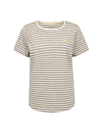 Freequent Striped, embroidery Star Off-White w. Silver Mink