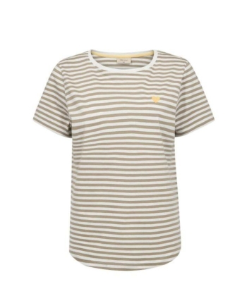 Freequent Striped, embroidery Star Off-White w. Silver Mink