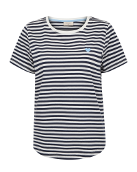 Freequent Striped, embroidery Star Off-white w. Blue Bell