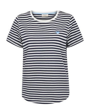 Freequent Striped, embroidery Star Off-white w. Blue Bell