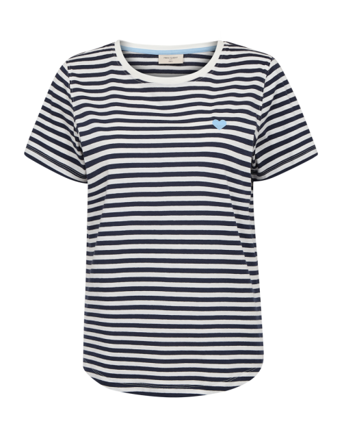 Freequent Striped, embroidery Star Off-white w. Blue Bell