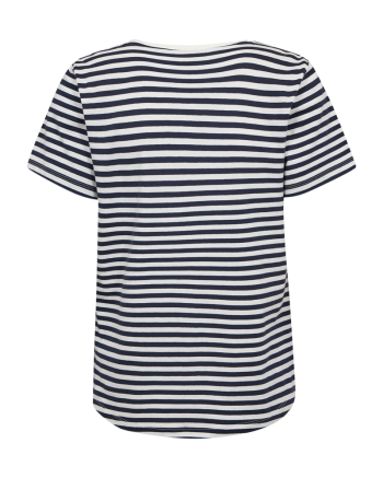 Freequent Striped, embroidery Star Off-white w. Blue Bell