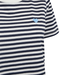Freequent Striped, embroidery Star Off-white w. Blue Bell