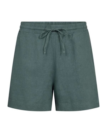 Freequent Shorts with covered elastic and string at waist Dark forest