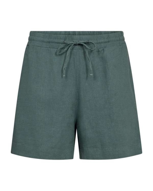 Freequent Shorts with covered elastic and string at waist Dark forest