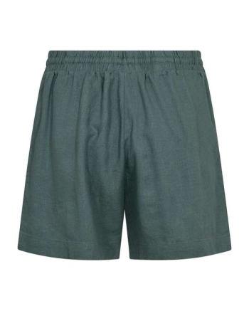 Freequent Shorts with covered elastic and string at waist Dark forest