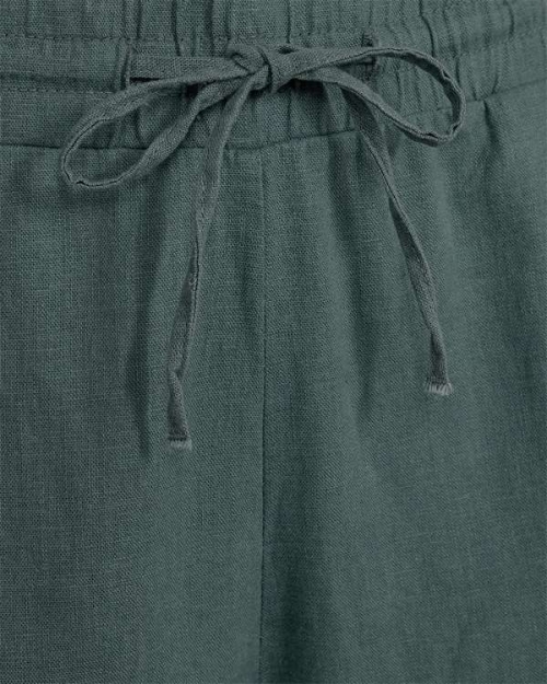 Freequent Shorts with covered elastic and string at waist Dark forest