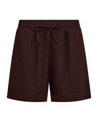 Freequent Shorts with covered elastic and string at waist Coffee Bean