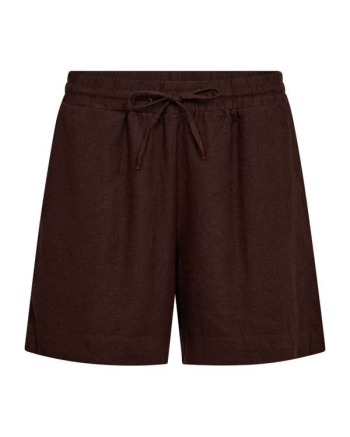 Freequent Shorts with covered elastic and string at waist Coffee Bean