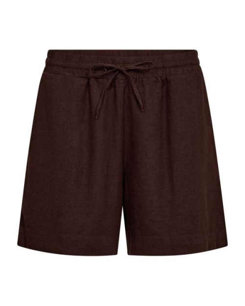 Freequent Shorts with covered elastic and string at waist Coffee Bean
