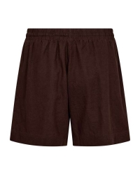 Freequent Shorts with covered elastic and string at waist Coffee Bean