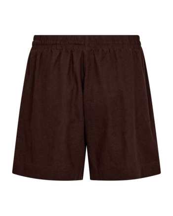 Freequent Shorts with covered elastic and string at waist Coffee Bean