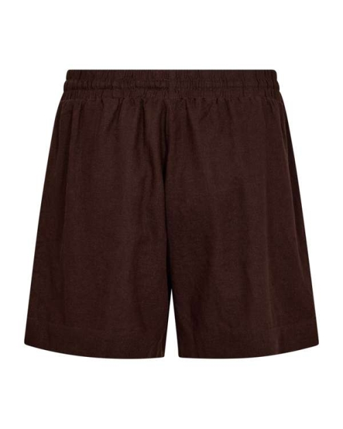 Freequent Shorts with covered elastic and string at waist Coffee Bean