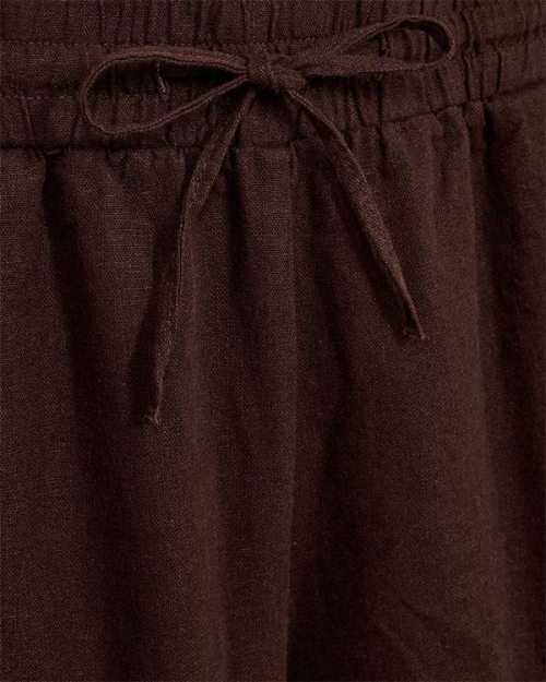 Freequent Shorts with covered elastic and string at waist Coffee Bean