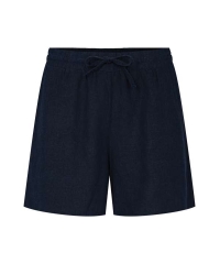 Freequent Shorts with covered elastic and string at waist Navy Blazer