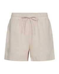 Freequent Shorts with covered elastic and string at waist Moonbeam Melange