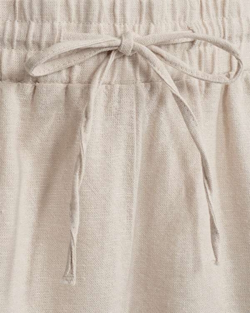 Freequent Shorts with covered elastic and string at waist Moonbeam Melange
