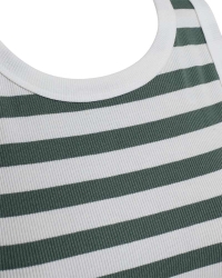Freequent Tanktop, gestreept Brilliant White w. Dark Forest