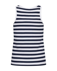 Freequent Tanktop, gestreept Brilliant White w. Navy Blazer