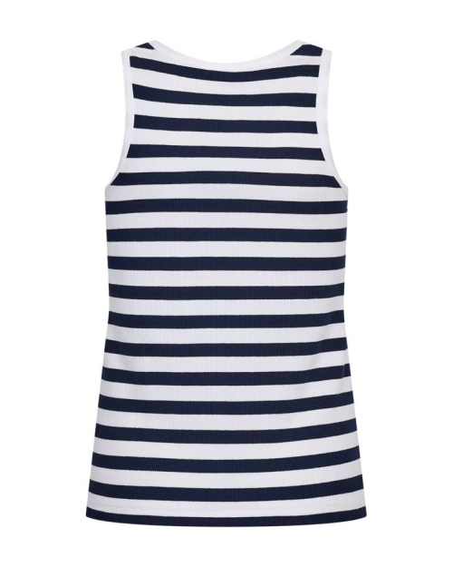 Freequent Tanktop, gestreept Brilliant White w. Navy Blazer