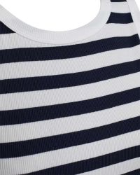Freequent Tanktop, gestreept Brilliant White w. Navy Blazer