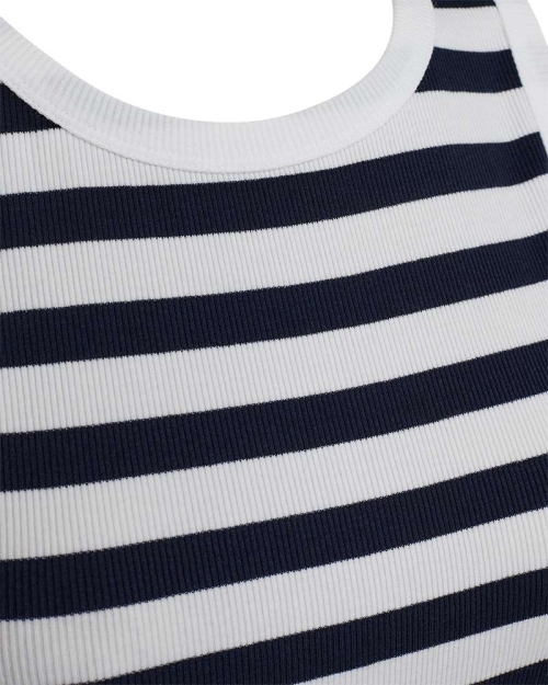 Freequent Tanktop, gestreept Brilliant White w. Navy Blazer