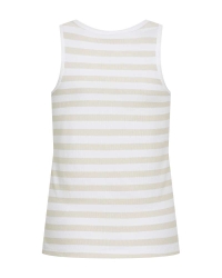 Freequent Tanktop, gestreept Brilliant White w. Moonbeam