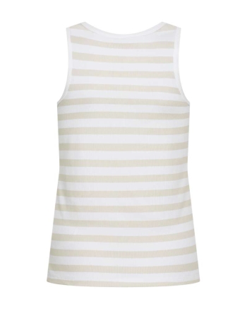 Freequent Tanktop, gestreept Brilliant White w. Moonbeam