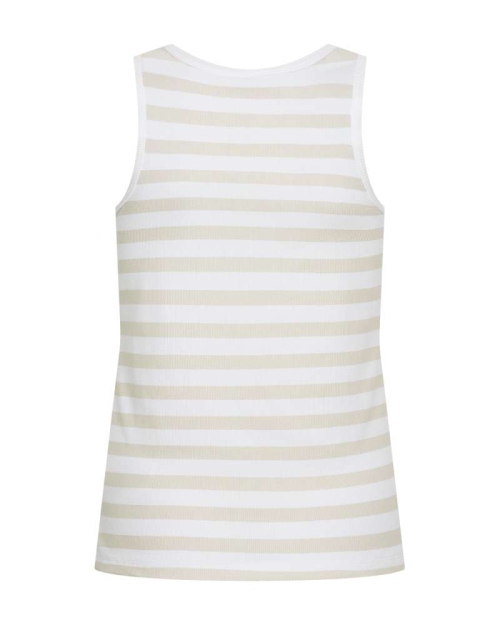 Freequent Tanktop, gestreept Brilliant White w. Moonbeam