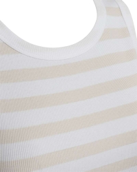 Freequent Tanktop, gestreept Brilliant White w. Moonbeam