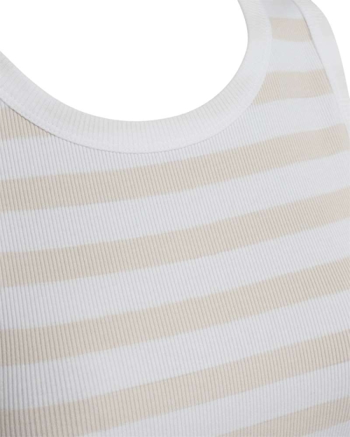 Freequent Tanktop, gestreept Brilliant White w. Moonbeam