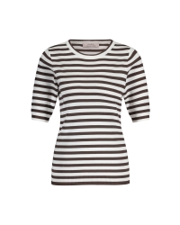 Studio Anneloes Luna ssl stripe pullover 1187 off white/espresso