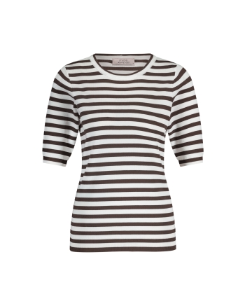 Studio Anneloes Luna ssl stripe pullover 1187 off white/espresso