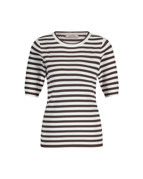 Studio Anneloes Luna ssl stripe pullover 1187 off white/espresso