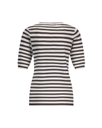 Studio Anneloes Luna ssl stripe pullover 1187 off white/espresso
