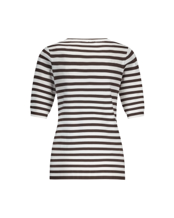 Studio Anneloes Luna ssl stripe pullover 1187 off white/espresso