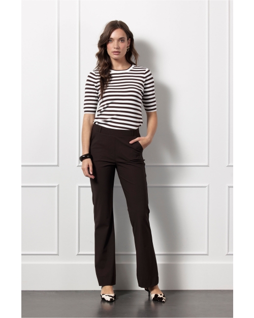 Studio Anneloes Luna ssl stripe pullover 1187 off white/espresso