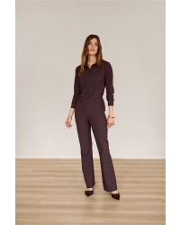 Studio Anneloes Flair bonded trousers 8700 espresso