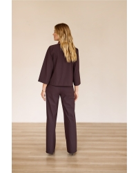 Studio Anneloes Lexie bonded trousers 8700 espresso
