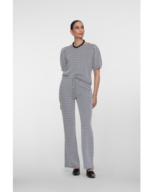 Geisha Pants jacquard 10 off-white/navy