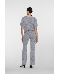Geisha Pants jacquard 10 off-white/navy